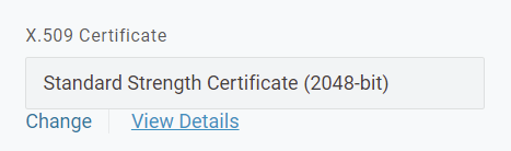 X.509 certificate in the SSO tab