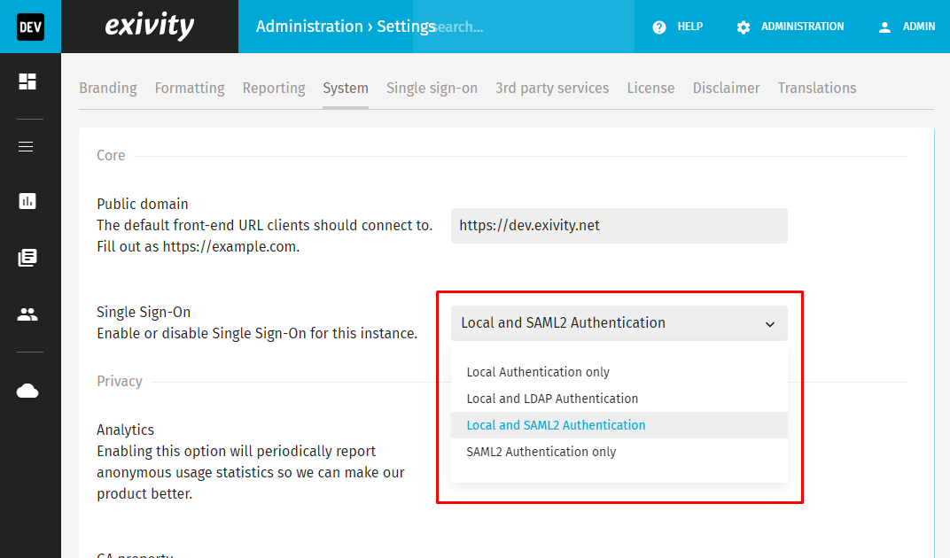 Enable Single Sign-On