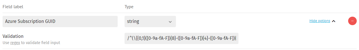 Field data validation